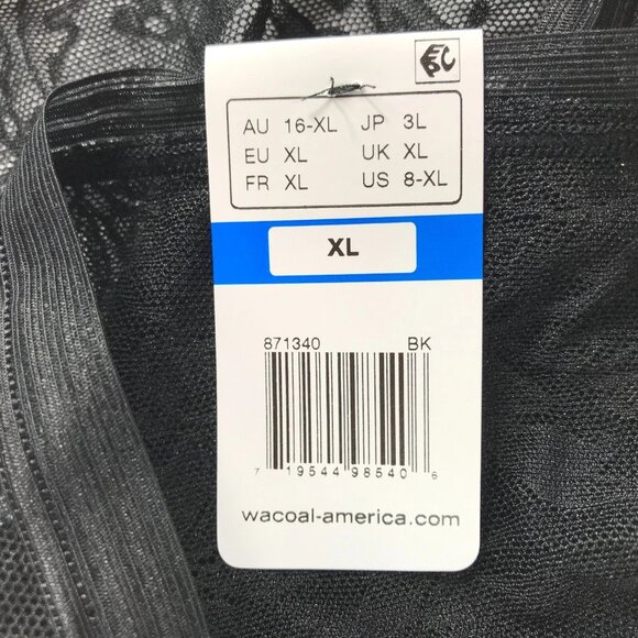 New NWT WACOAL Hi-Cut Brief Underwear Panty Size Women's XL Sexy Black Lace - Picture 4 of 6